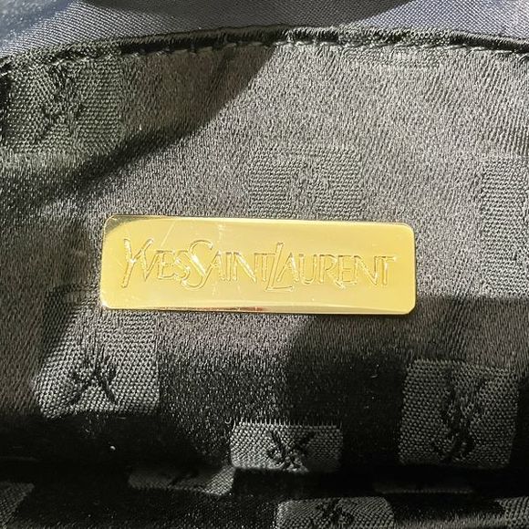 Yves Saint Laurent YSL Logo Drawstring Shoulder Bag Navy - Picture 6 of 12